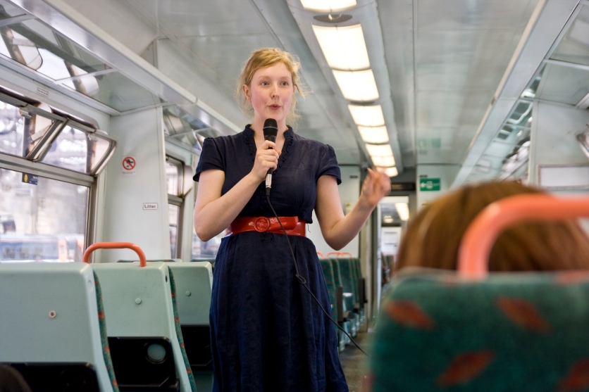 Performing on the train between Edinburgh and Glasgow